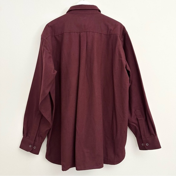 L.L. Bean Men's Chamois Cloth Shirt, Traditional Fit in Deep Wine - Picture 5 of 11